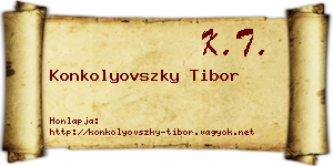 Konkolyovszky Tibor névjegykártya